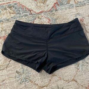 Black Lululemon shorty shorts size 6
